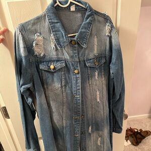 Women’s large Jean ankle length jacket.